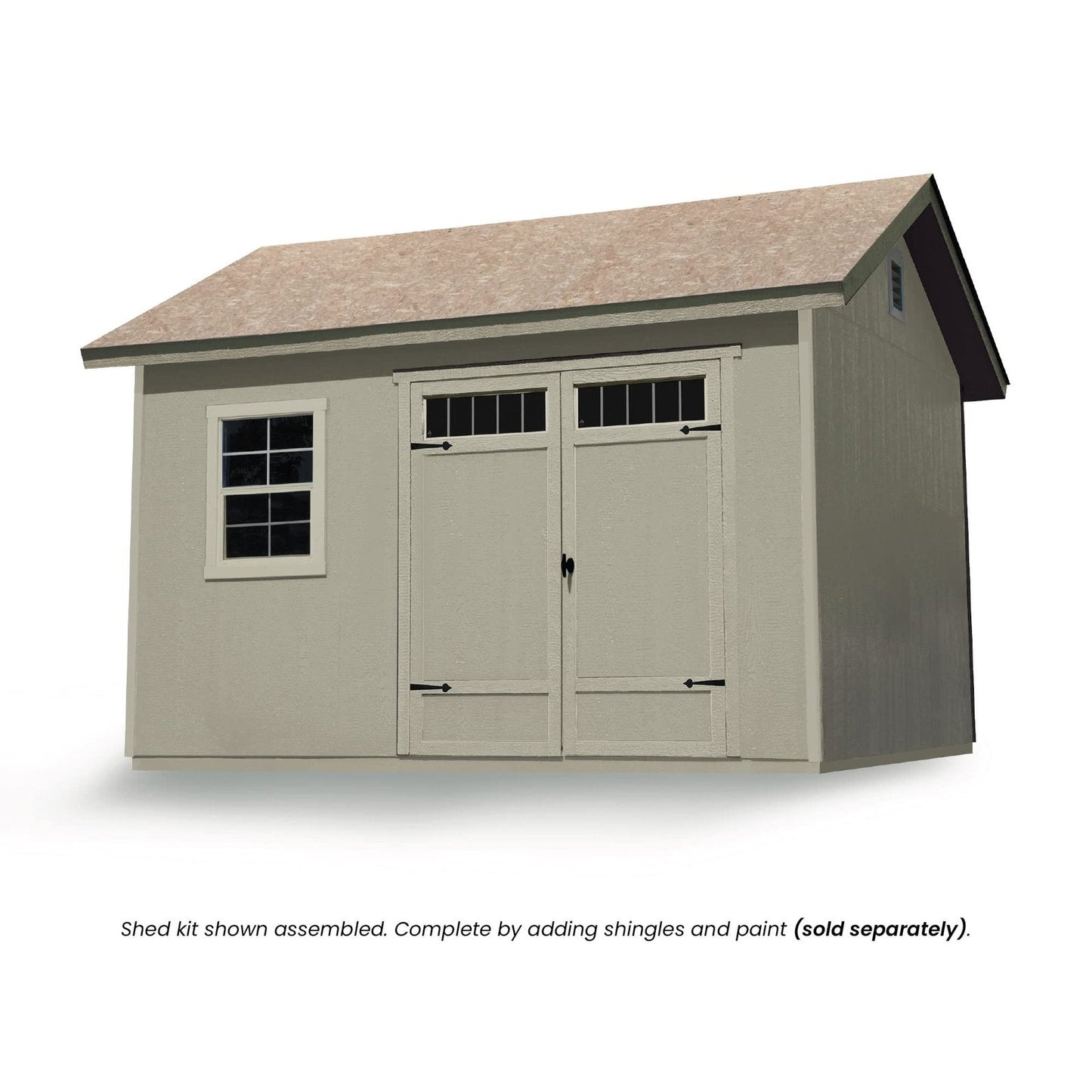 Handy Home Products Beachwood 8×12 Do-it-Yourself Wooden Storage Shed with Floor Tan