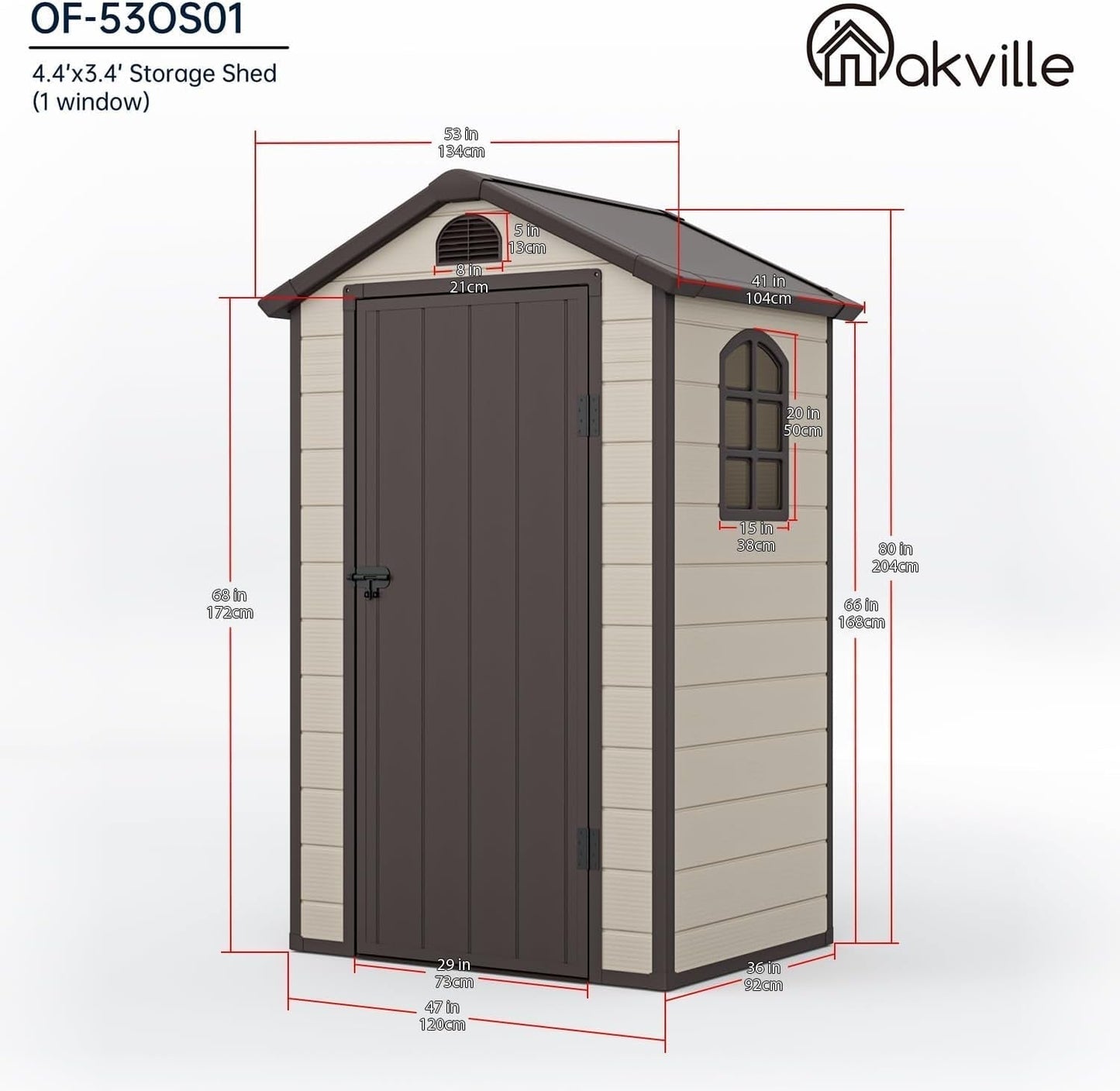 Outdoor Storage Shed 4X3 Ft, Resin Sheds & Outdoor Storage, Patio Furniture Shed with Lockable Door, Outdoor Sheds Garden Tools, Bikes, BBQ Grills, Pool Accessories for Backyard, Patio