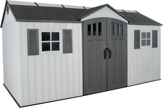 Outdoor Storage Shed, 15 X 8 Foot, Gray