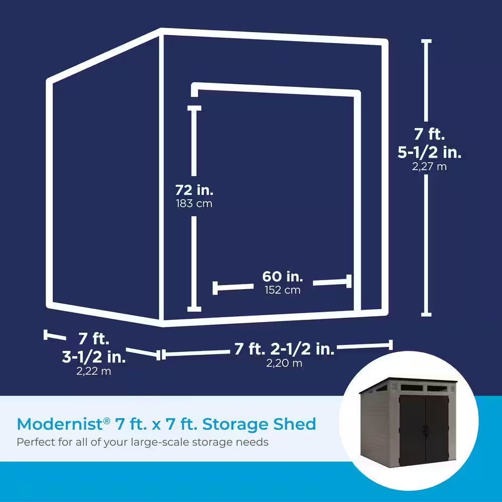 Modernist 7 Ft. W X 7 Ft. D Plastic Shed (52 Sq. Ft.)