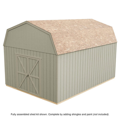 Handy Home Products Hudson 12×16 Do-it-Yourself Wooden Storage Shed Brown Without Floor