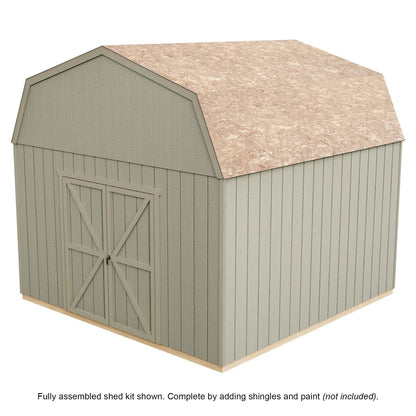 Handy Home Products Hudson 12×12 Do-it-Yourself Wooden Storage Shed Brown Without Floor