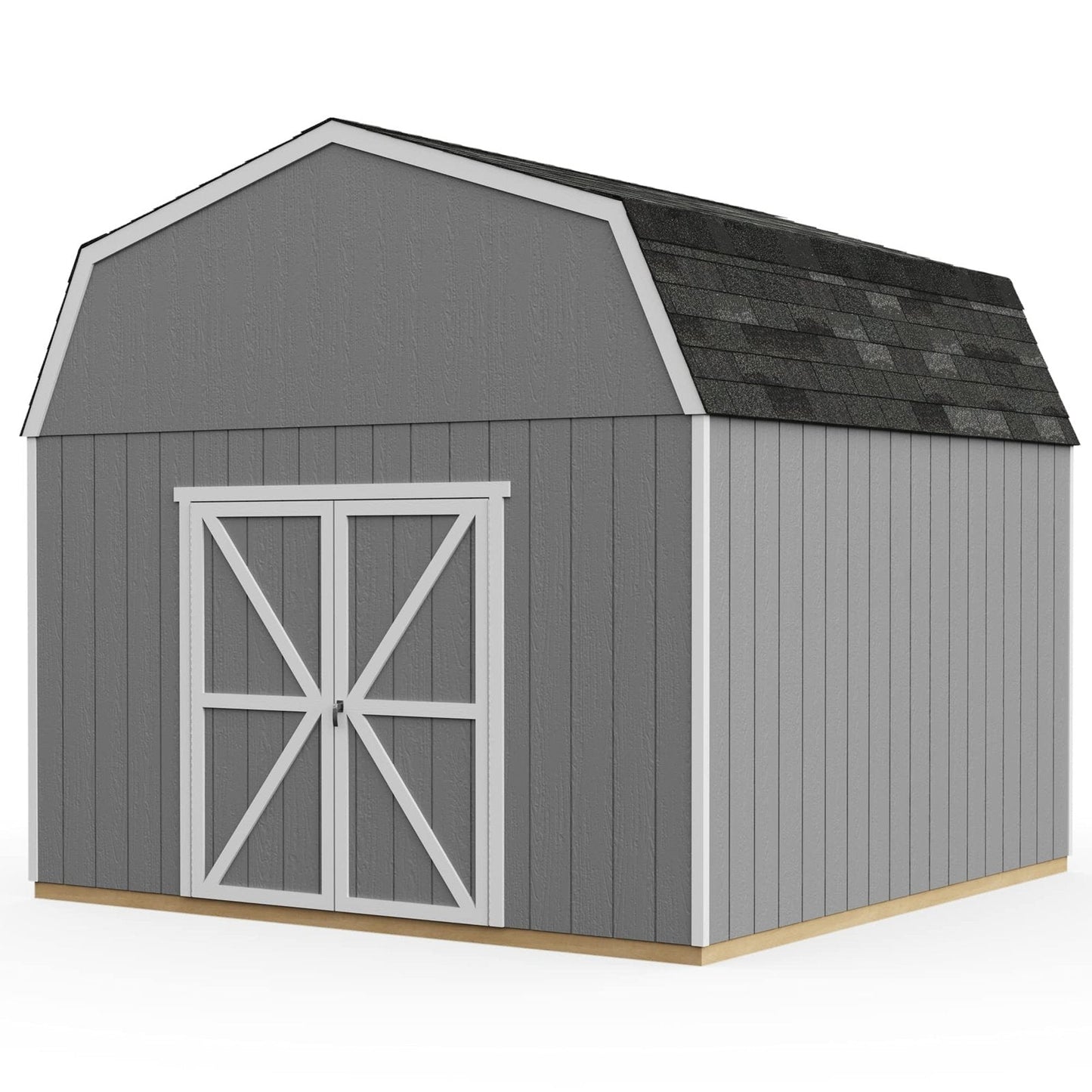 Handy Home Products Hudson 12×12 Do-it-Yourself Wooden Storage Shed Brown Without Floor