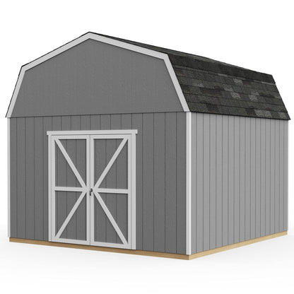 Handy Home Products Hudson 12×12 Do-it-Yourself Wooden Storage Shed Brown Without Floor