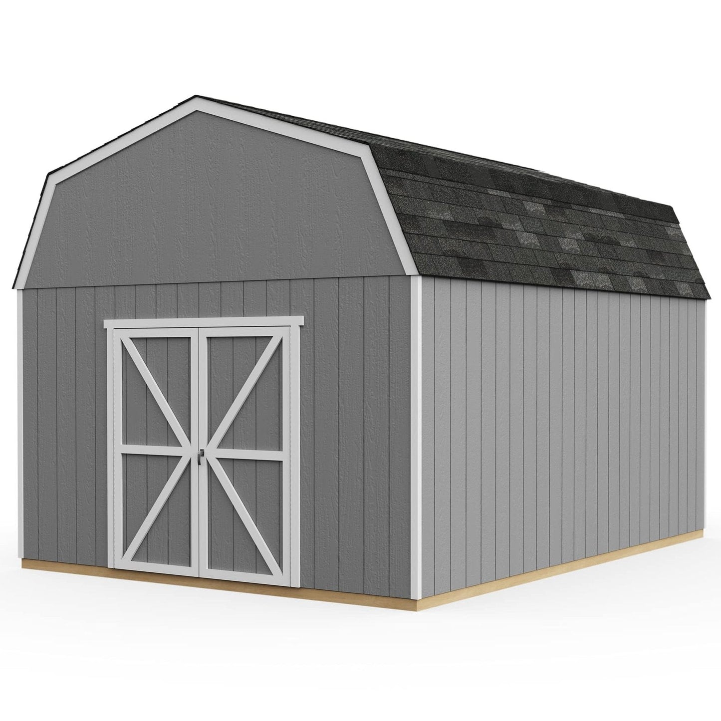Handy Home Products Hudson 12×16 Do-it-Yourself Wooden Storage Shed Brown Without Floor