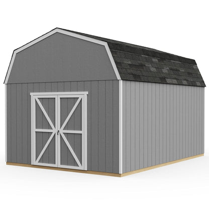 Handy Home Products Hudson 12×16 Do-it-Yourself Wooden Storage Shed Brown Without Floor