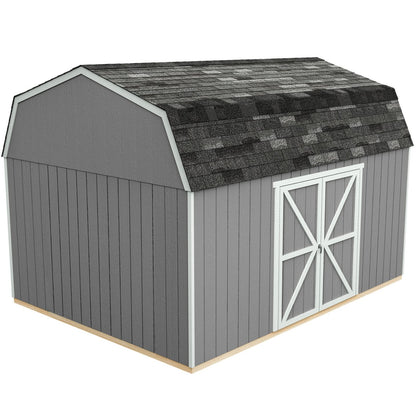 Handy Home Products Hudson 12×16 Do-it-Yourself Wooden Storage Shed Brown Without Floor