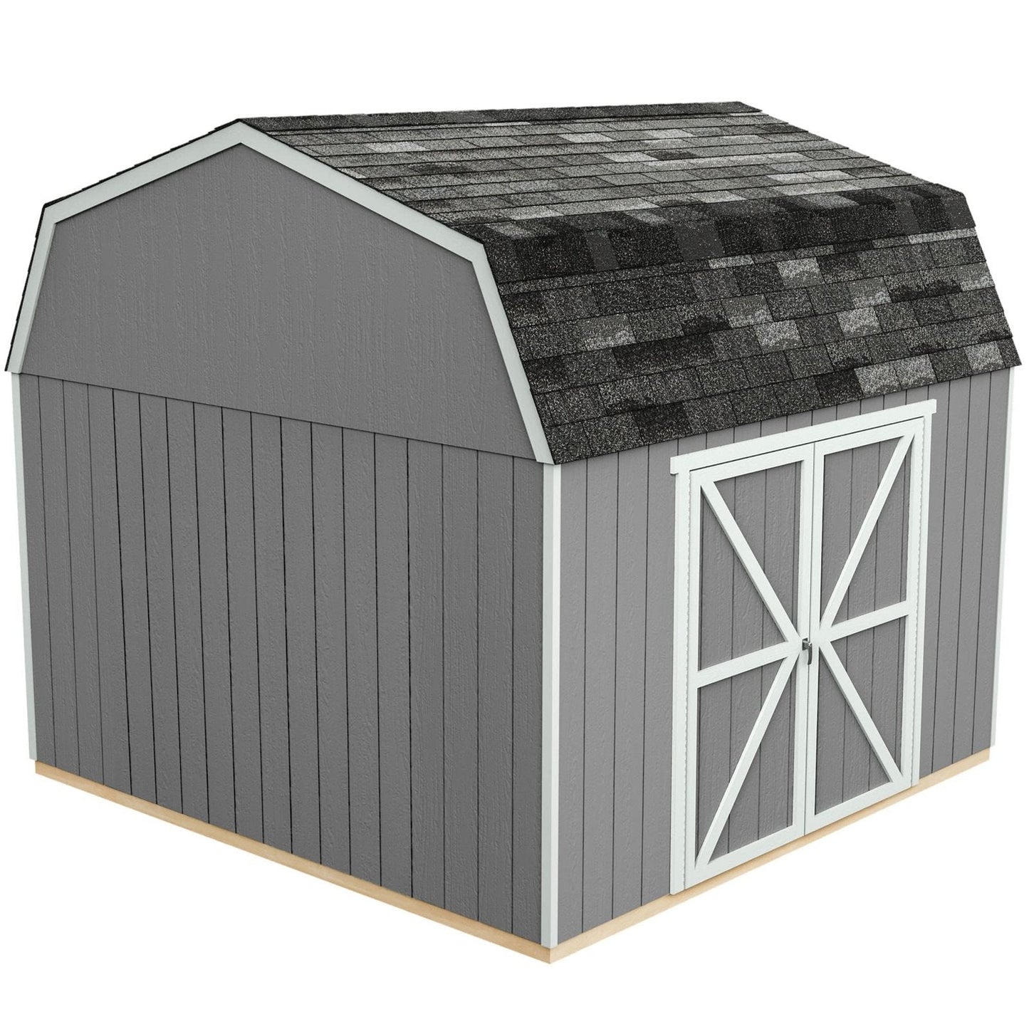 Handy Home Products Hudson 12×12 Do-it-Yourself Wooden Storage Shed Brown Without Floor