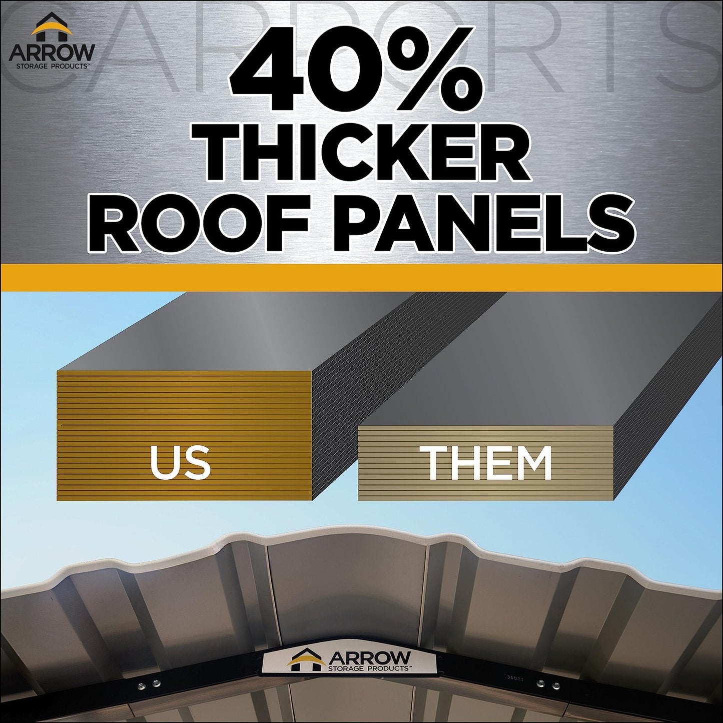 Arrow Carport, 12 ft. x 29 ft. x 9ft. Eggshell 12′ x 29′ x 9′