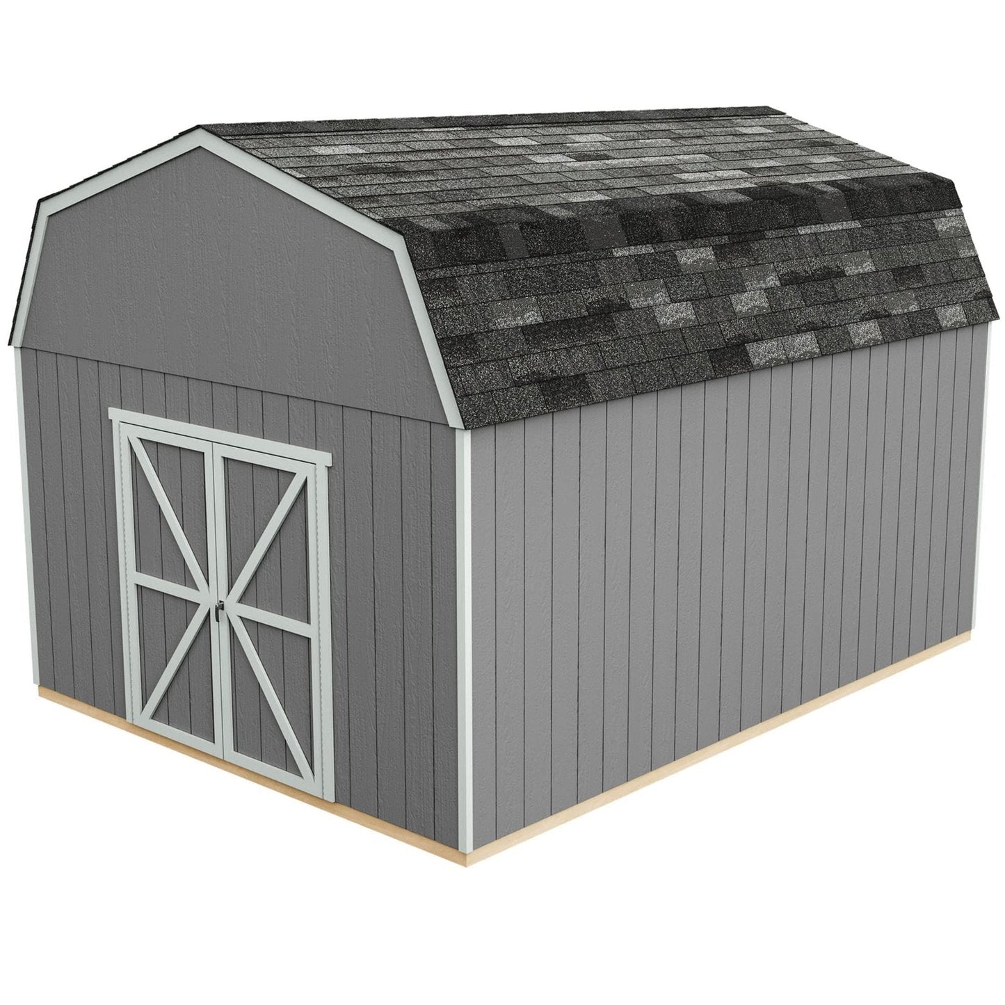Handy Home Products Hudson 12×16 Do-it-Yourself Wooden Storage Shed Brown Without Floor