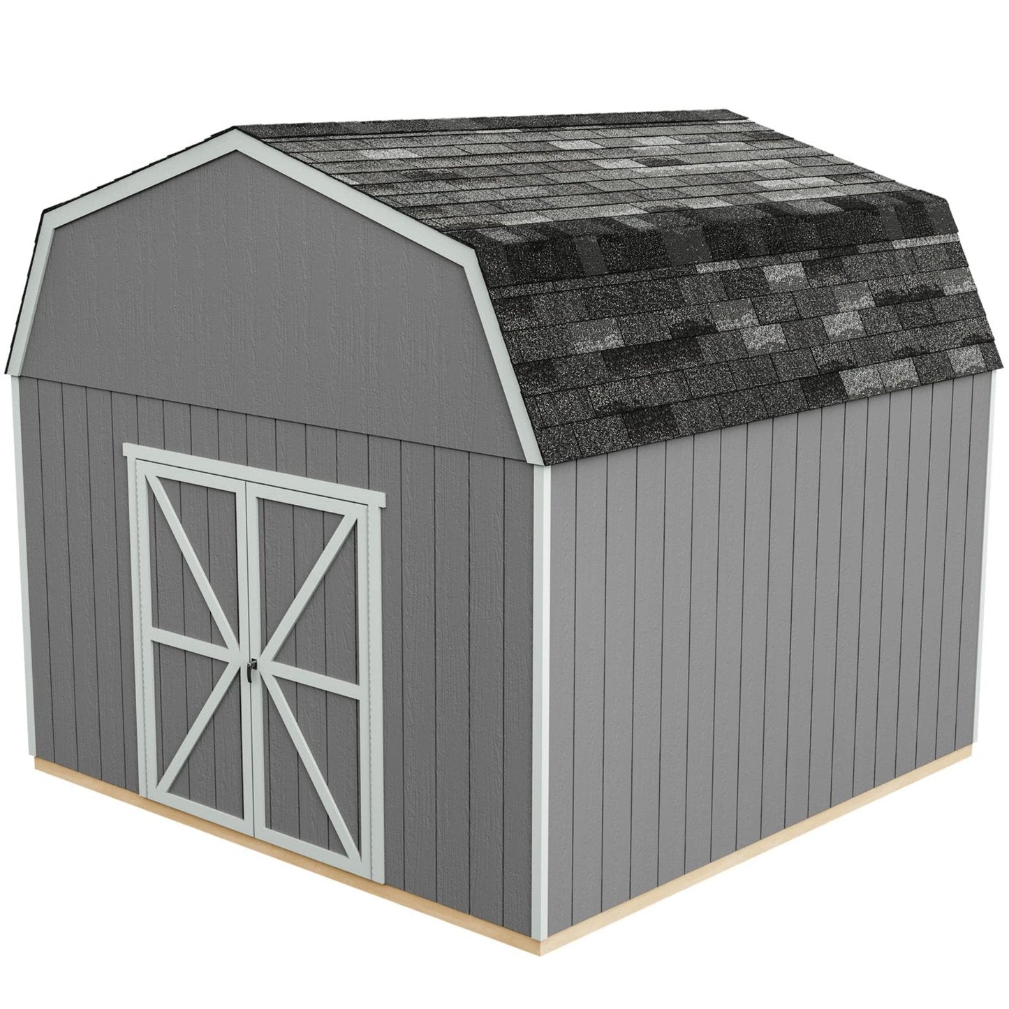 Handy Home Products Hudson 12×12 Do-it-Yourself Wooden Storage Shed Brown Without Floor