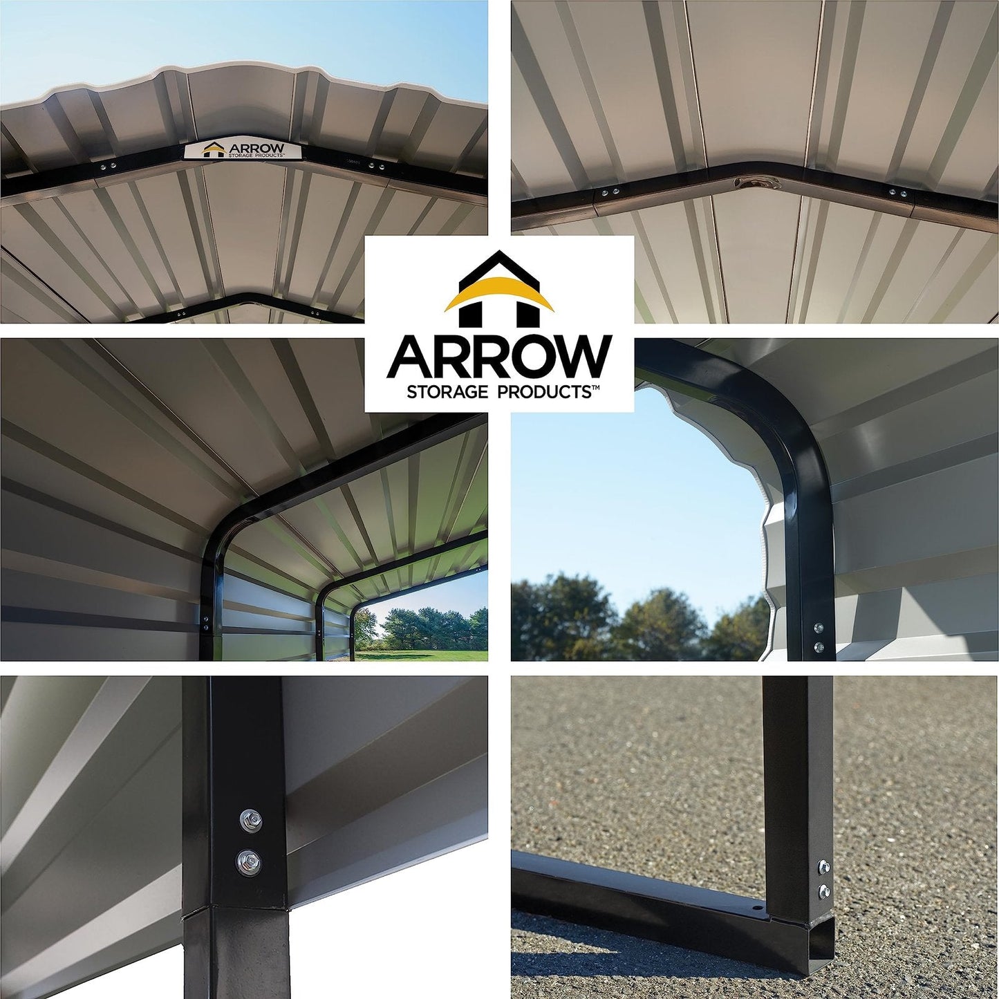 Arrow Carport, 12 ft. x 29 ft. x 9ft. Charcoal 12′ x 29′ x 9′