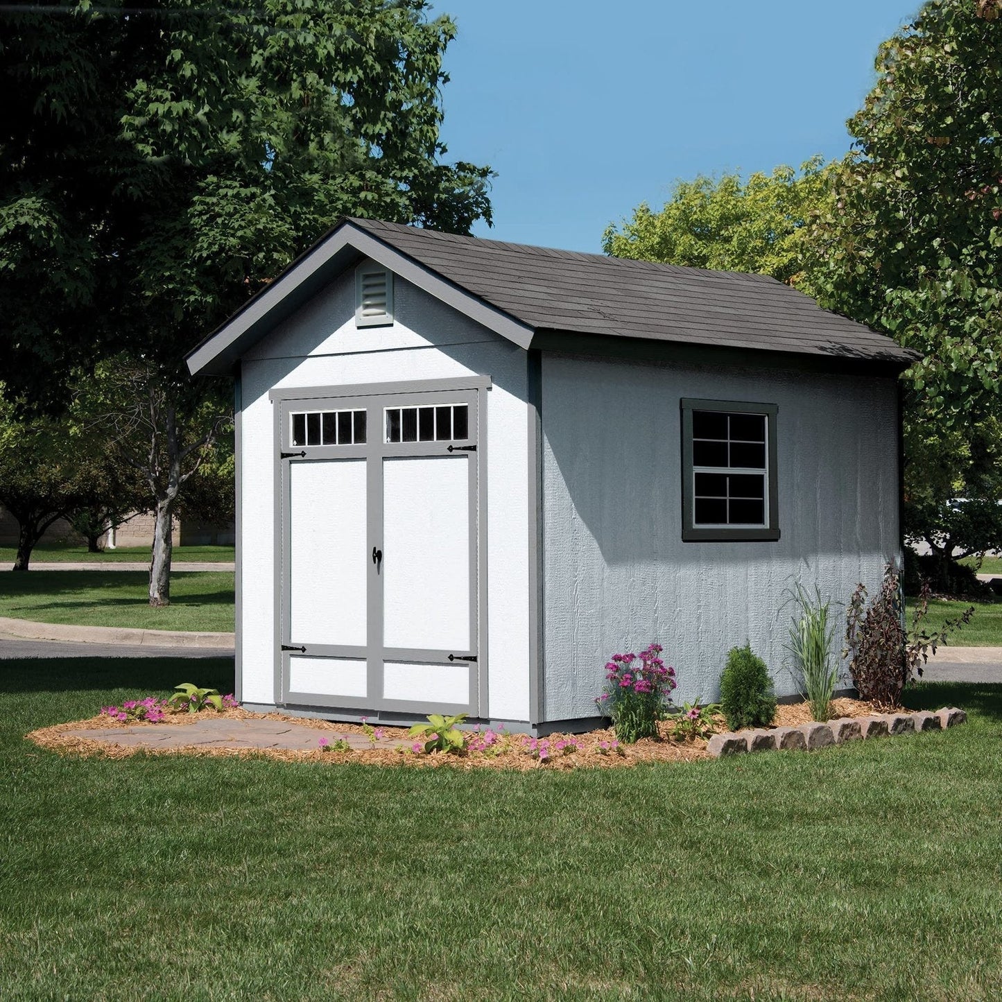 Handy Home Products Beachwood 8×12 Do-it-Yourself Wooden Storage Shed with Floor Tan