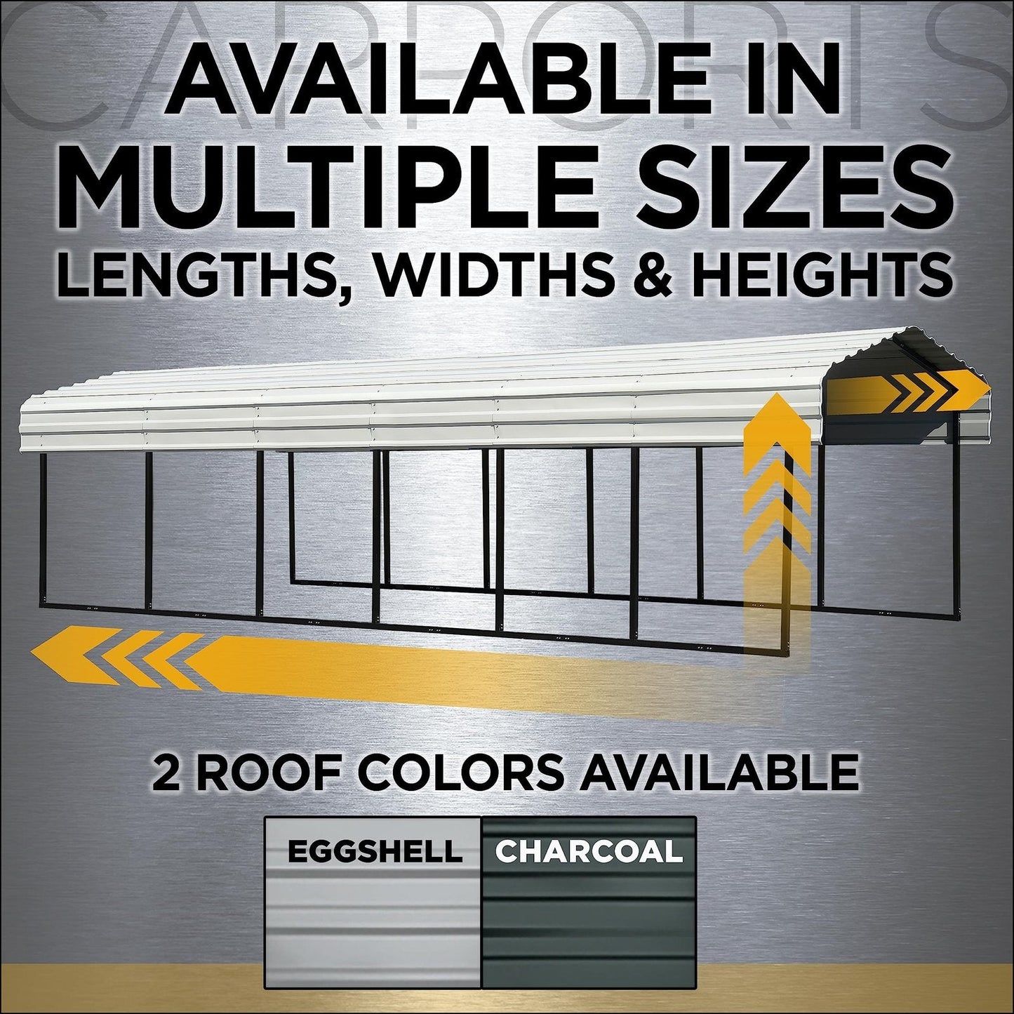 Arrow Carport, 12 ft. x 29 ft. x 9ft. Charcoal 12′ x 29′ x 9′