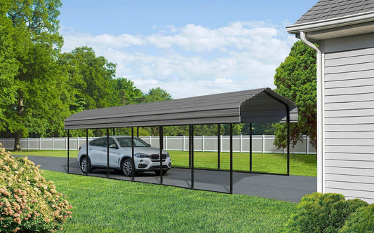 Arrow Carport, 12 ft. x 29 ft. x 9ft. Charcoal 12′ x 29′ x 9′